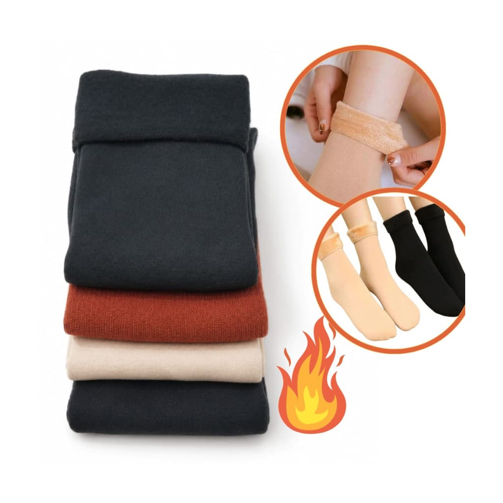 Combo Meias Térmicas de Inverno feminina – Pelúcia Interna Quentinha 6 a 12 Pares