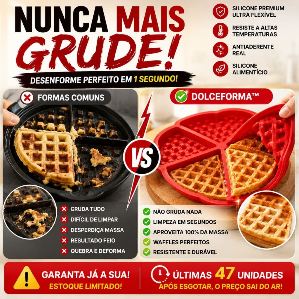 Forma Silicone para Panquecas, Café da Manhã, Brownies, Sobremesas