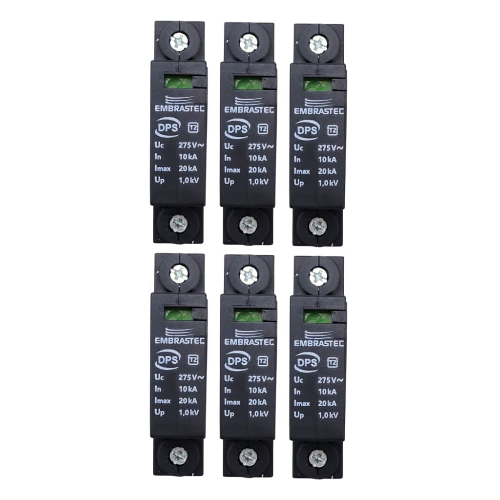 Kit Com 6 DPS Dispositivo Protetor de Surto Embrastec 275v/20ka