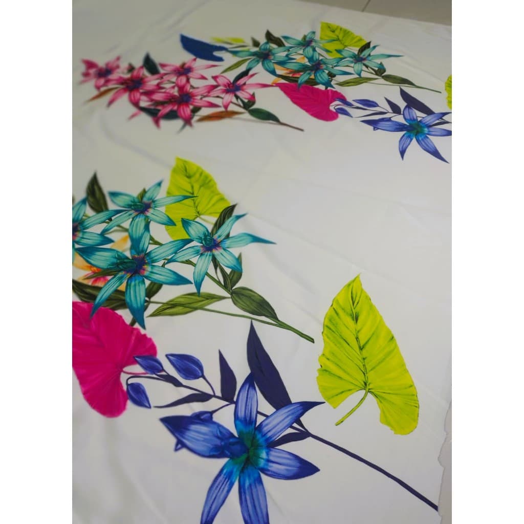 Tecidos alfaiataria estampada floral VAR2 | 92% Poliester 8% Elastano