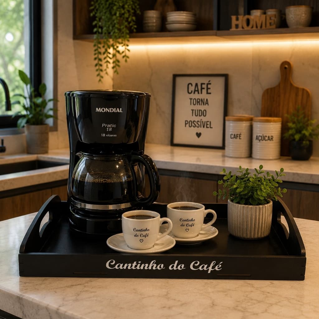 Bandeja Cantinho do Café Decorativa Café Da Manha Grande Servi Mesa Cama