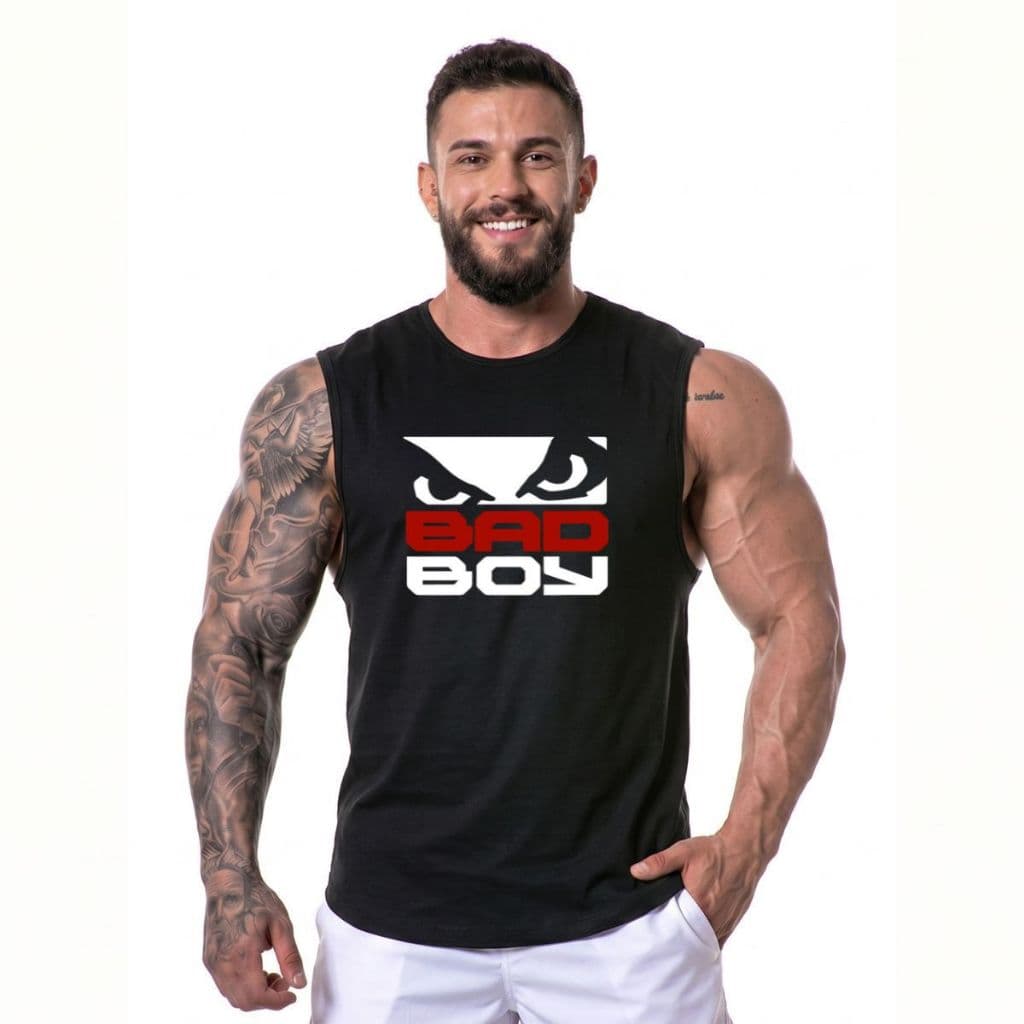 Regata Machão Bad Boy Academia Passeio Camiseta Masculina Longline
