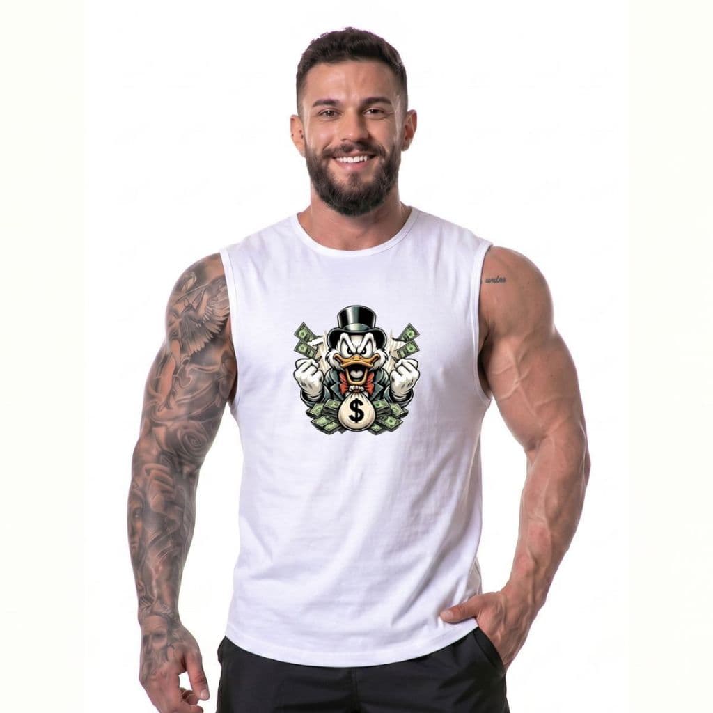 Blusa Academia Machão Tio Patinhas Dinheiro Regata Musculação Treino