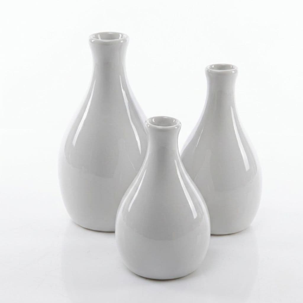 Kit Trio Vaso Ceramica Enfeite Decorativo Centro Mesa Sala rack Nude flor banheiro jarros decoração