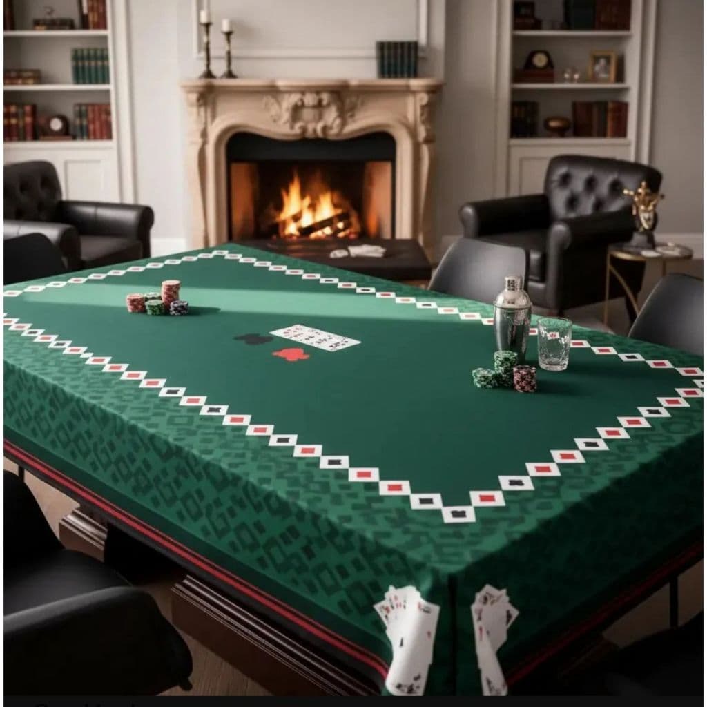 Toalha de Mesa Poker Baralho Jogo de Cartas Tecido Premium