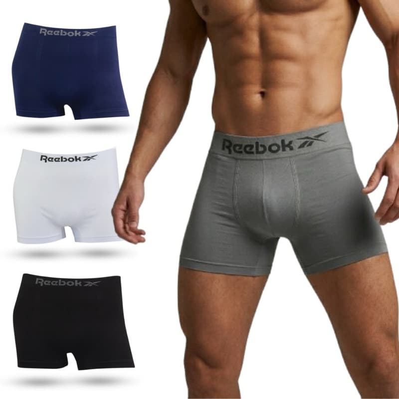 Kit com 5 Cuecas Reebok Adulto Boxer - Cueca Microfibra Box Original
