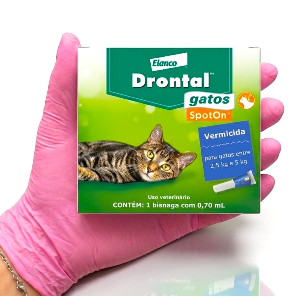 Drontal SpotOn Gatos 0,7ml Para Adultos E Filhotes A Partir De 8 Semanas 2,5kg A 5kg