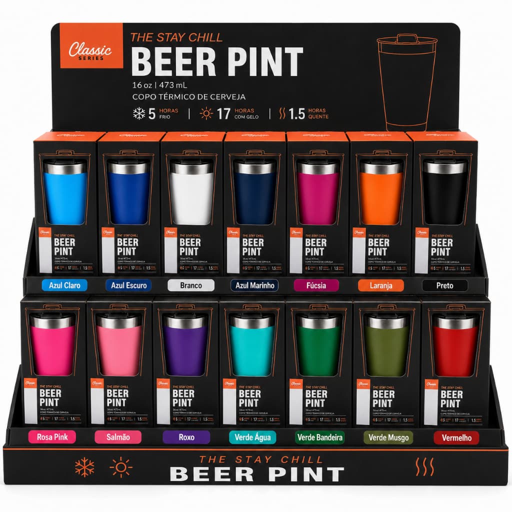 Copo Térmico Rosa Para Bebidas Em Geral 473ml Não Sua em Aço Inox