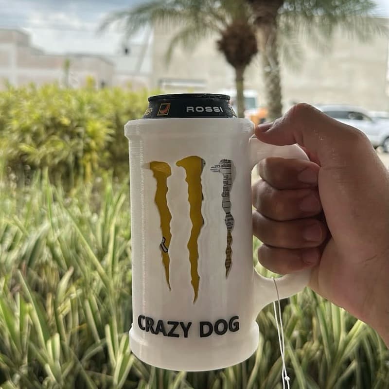 Caneca Monster com Abridor Caneca para lata 3D para bebidas  Energético, refrigerante copa do mundo brasil