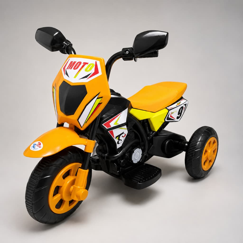 Moto Triciclo Cross Infantil Laranja Unitoys Bateria Recarregável Motor 380W