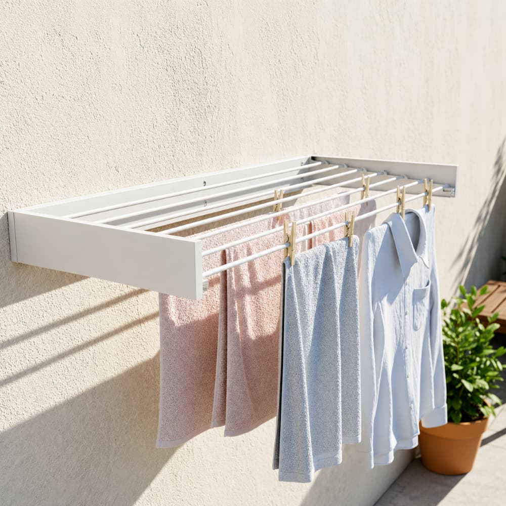 Varal de Aço Galvanizado Retrátil 120cm – Compacto, Resistente e Ideal para Apartamentos