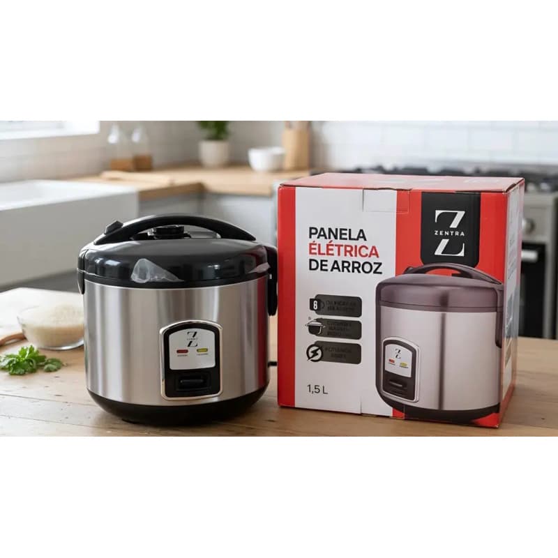 Panela Arroz Eletrica Pan-02 Inox 500w 220v Zentra Cinza