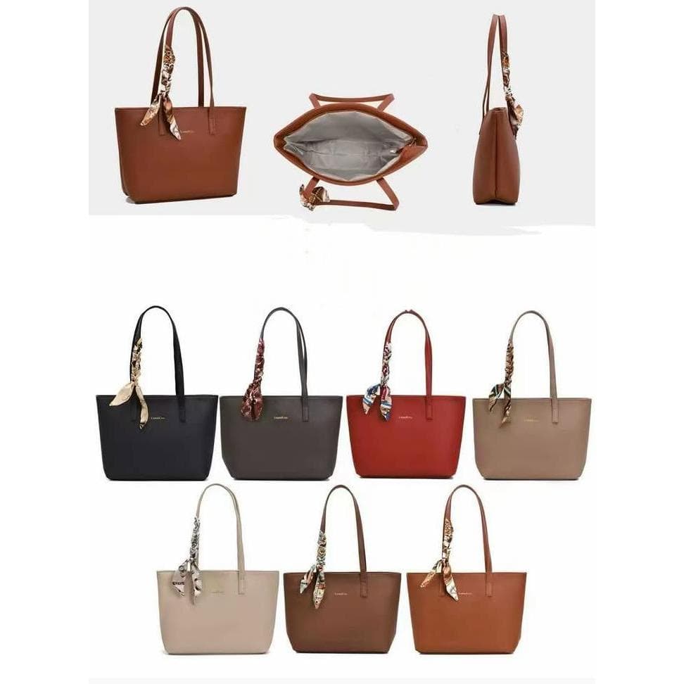 Bolsa média com lenço e alça de ombro