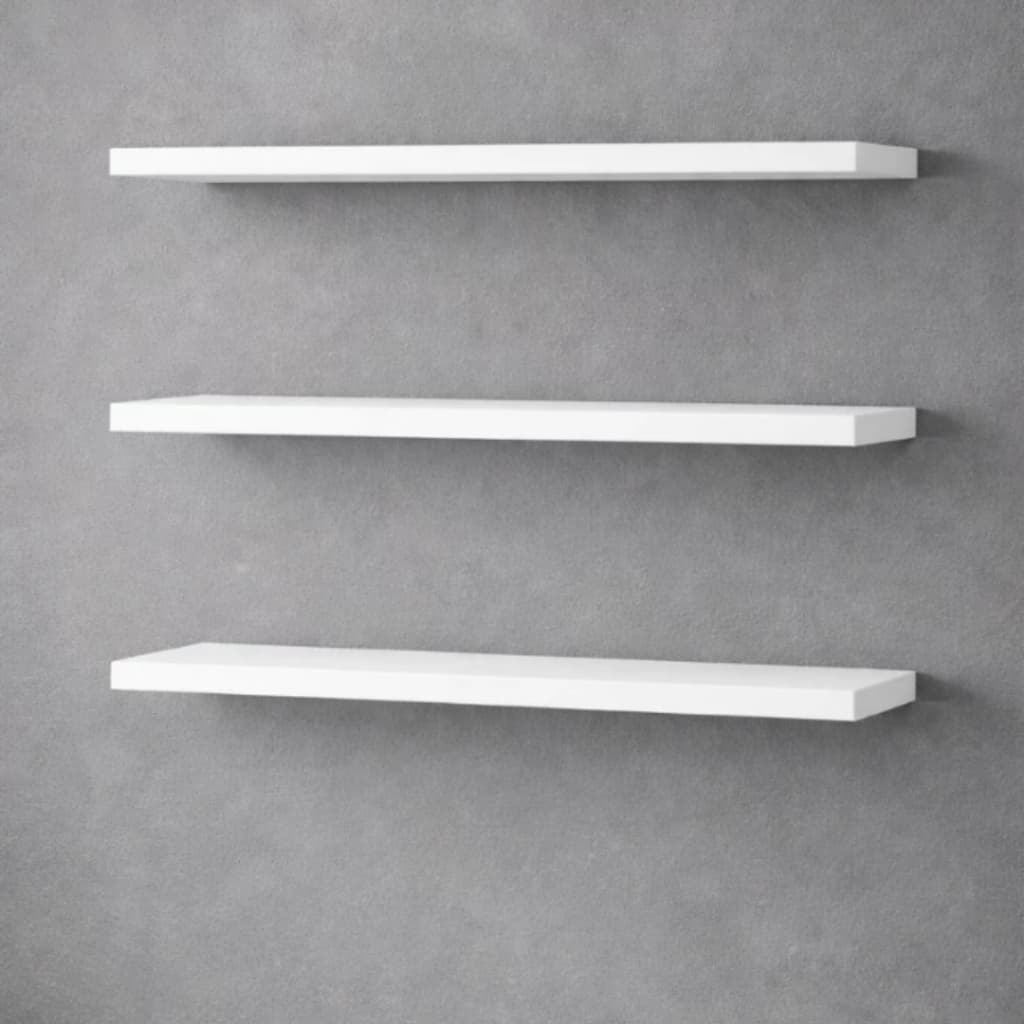 Kit Prateleira em MDF Branco 15mm Suporte flutuante invisivel prateleira multiuso