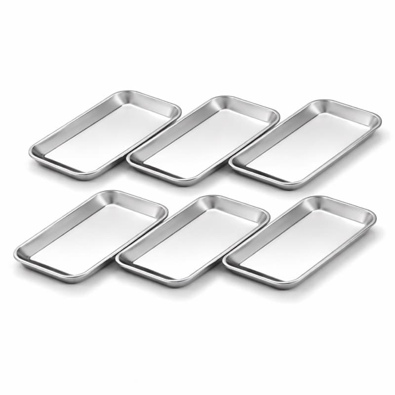 Bandeja aço Inox Médico Veterinário Dentista Estufa Autoclave Esterilizável  / Servir Alimentos Banhado a Prata
