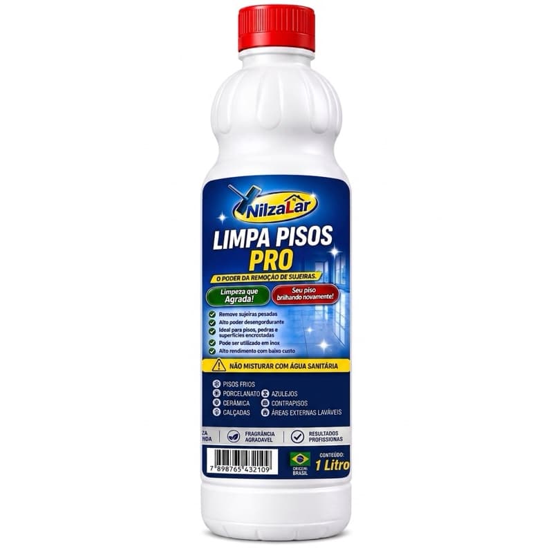 Limpa Pisos Pro NilzaLar Concentrado Desengordurante Limpador Profissional 1 l