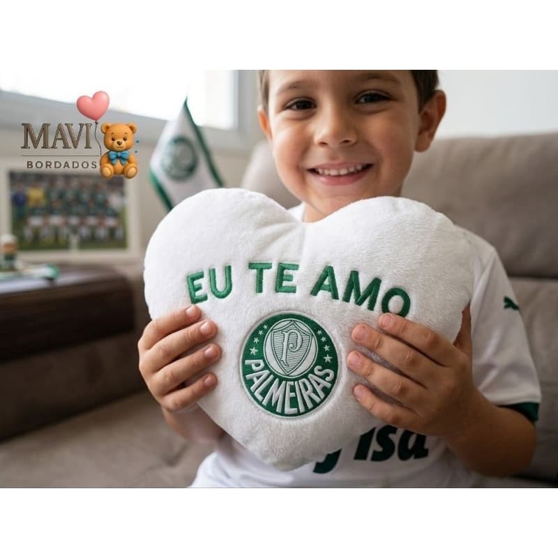 Coração Bordado Palmeiras | Presente | Time