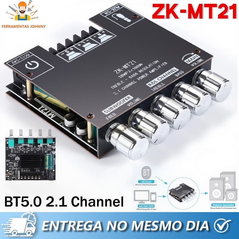 Placa Amplificadora Digital ZK-MT21 Para Canal Bluetooth 2.1 De Baixo Tom 5.0 Baixo AMP AUX Mó