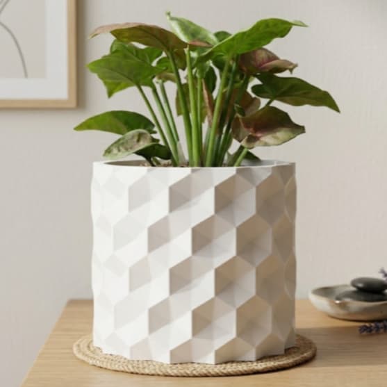Vaso Hexagonal Decorativo Moderno Cachepot Geométrico Planta Suculenta Sala Escritório Minimalista