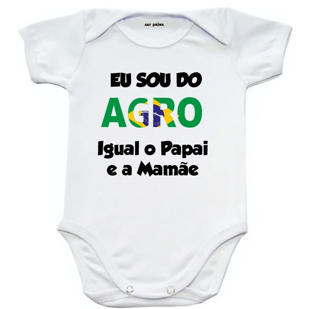 Roupínha Body Bebê Bebê Do Agro Igual ao Papai e a Mamãe