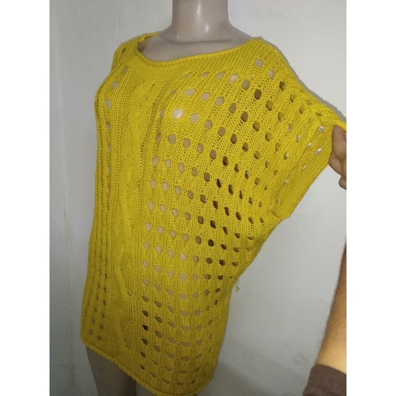 Blusa de lã tipo colete feminino, blusa de lã de sobrepor, veste 42/44.