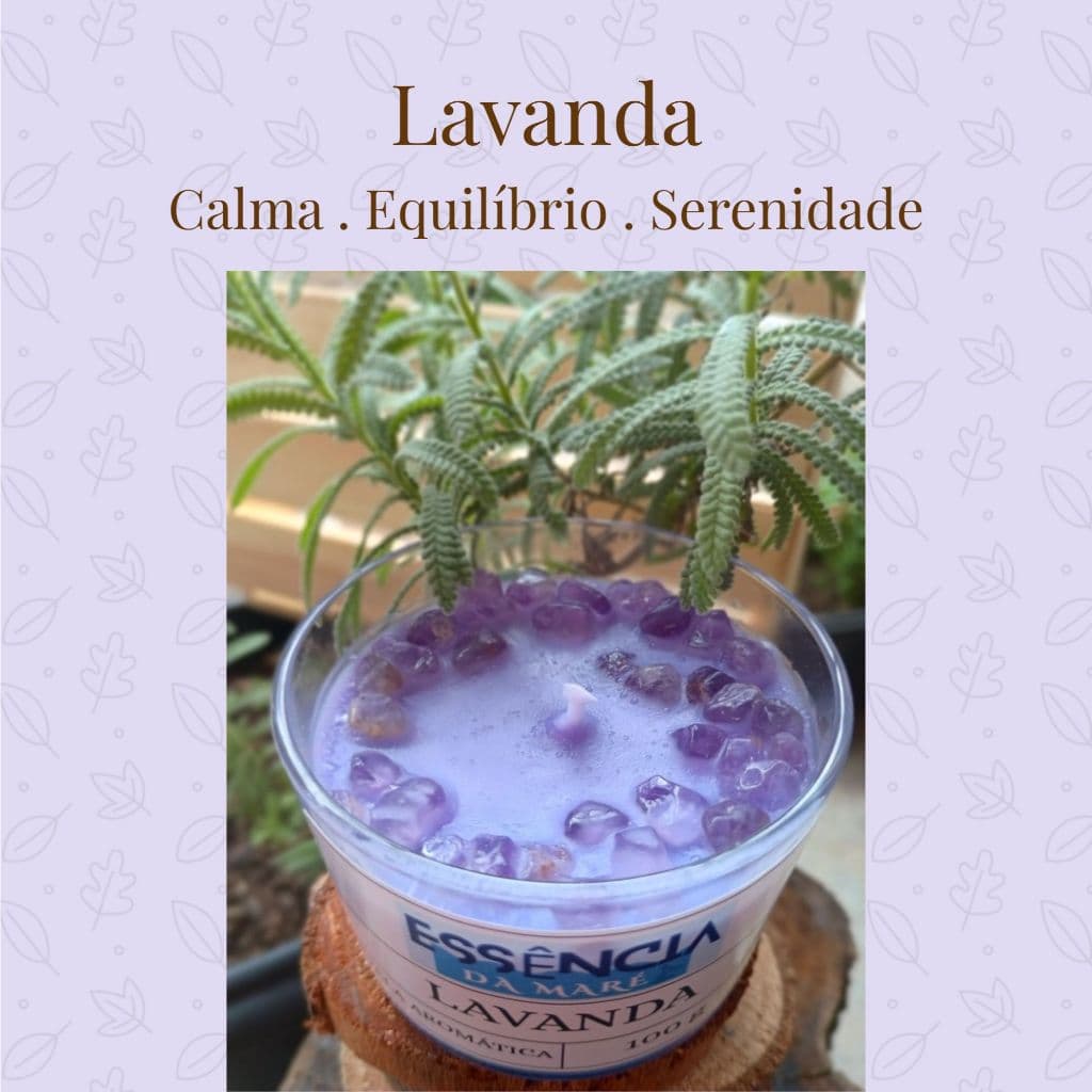 Vela Aromática Lavanda 100g Artesanal Essência Premium Perfumada Relaxamento Decoração 🪻🕯️