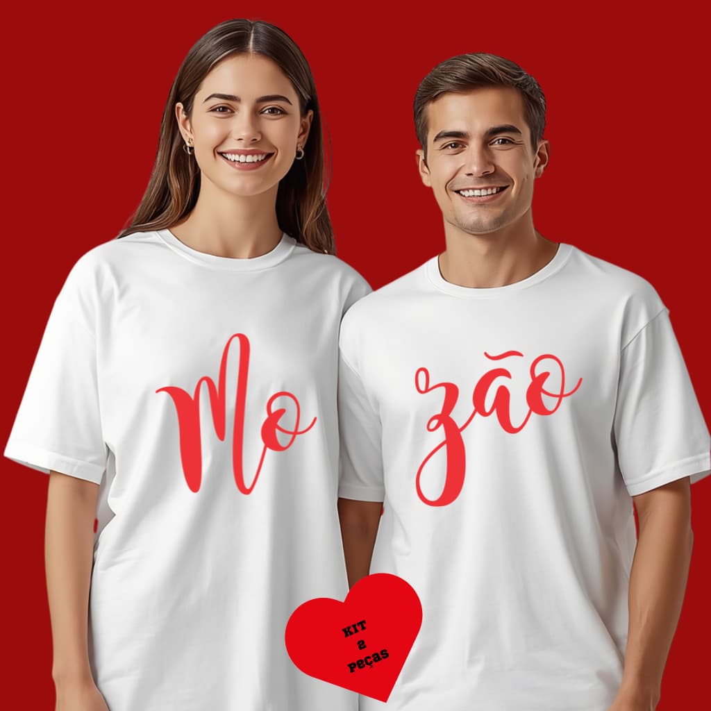 Kit Camiseta Casal Dia Dos Namorados Mozão Estampa Complementar