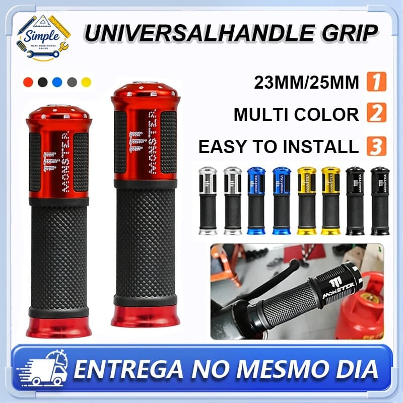 Manopla Luvinha Moto Esportiva Alumínio Borracha Antiderrapante Universal Hornet Cb300 Xj6 Diversas Cores
