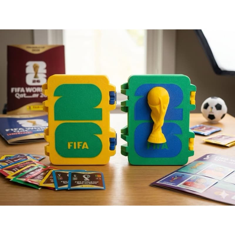 Porta Figurinhas Copa do Mundo | Organizador de Figurinhas Futebol | Opção com Nome Personalizado