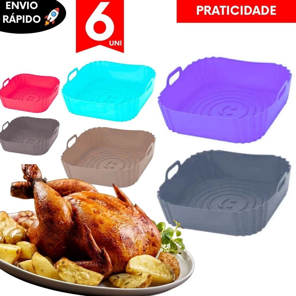 Forma de Silicone Caseira Air Frayer e Forno Eficiência e Qualidade para Cozinhas Praticidade e Limpeza