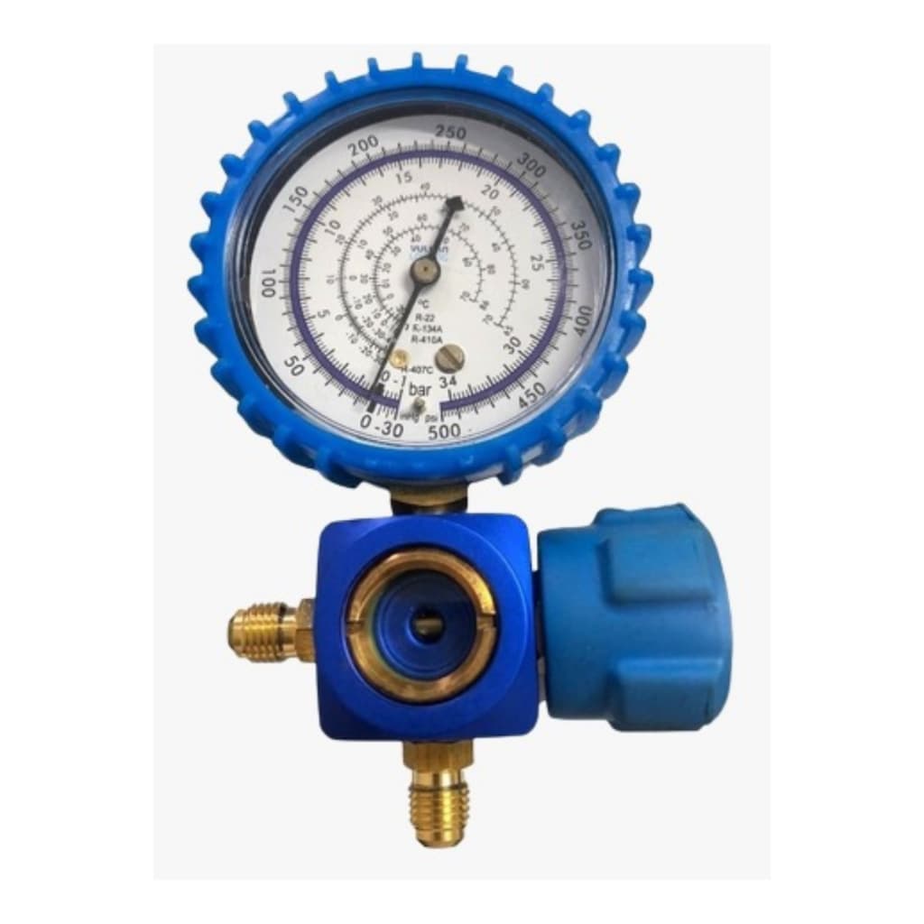 Manifold 1 Via Baixa com Visor R22 R134A R407C R410A Refrigeração
