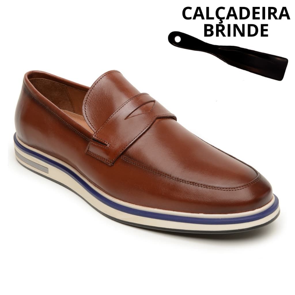Mocassim Masculino Couro Legitimo + BRINDE | Reuniões, Dia a Dia, Sola Confortavel, Mocassim leve