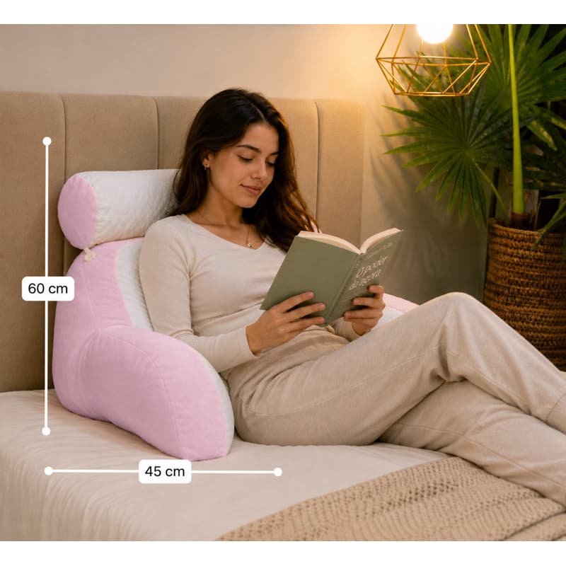 Almofada Encosto Ergonômica Premium – Conforto Perfeito para Ler, Descansar e Relaxar na Cama