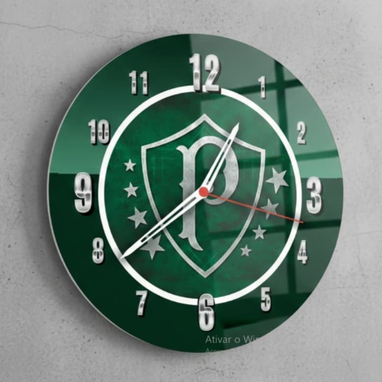 Palmeiras Verdão Relógio de Parede Palmeiras Personalizado  clean Decoração Moderna relógio área churrasqueira