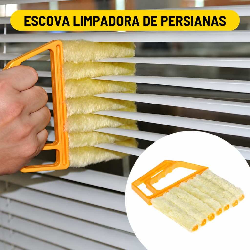 Escova Limpadora De Persiana Ventilador Aparelhos Ar Condicionado Microfibra Remover Pó dos Cantos
