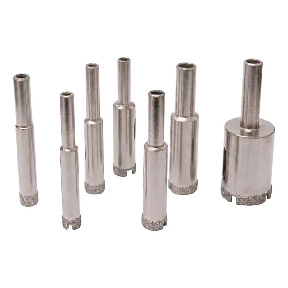 Kit 7 Serra Copo Brocas Diamantadas 3 4 5 6 8 16 25mm Vidro