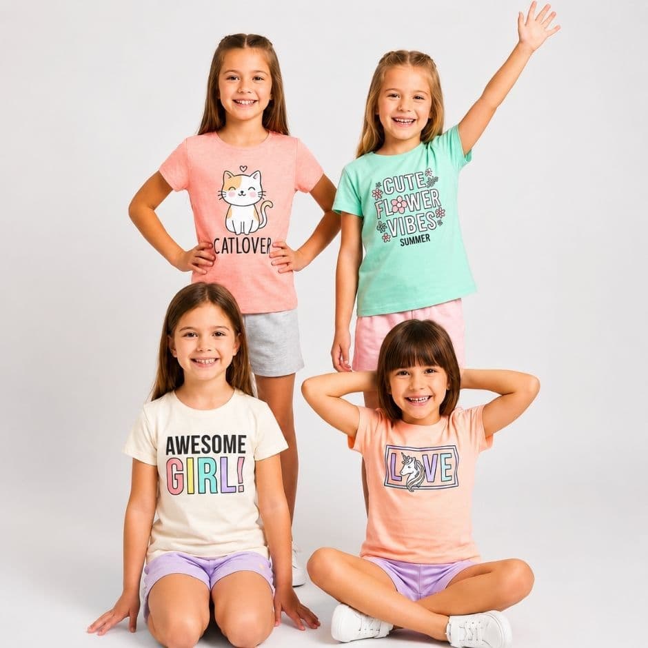 Kit Conjunto Infantil Menina Verão Tamanho 01 ao 14 Anos Conjuntos Juvenil Roupa Bebe Menina Sortido