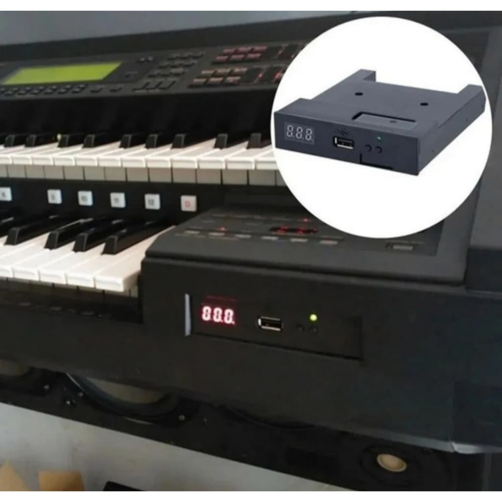 Emulador USB para Disquete de 3.5 polegadas 1.44MB, Simulação de Drive de Disquete para Teclado Musical, Inte