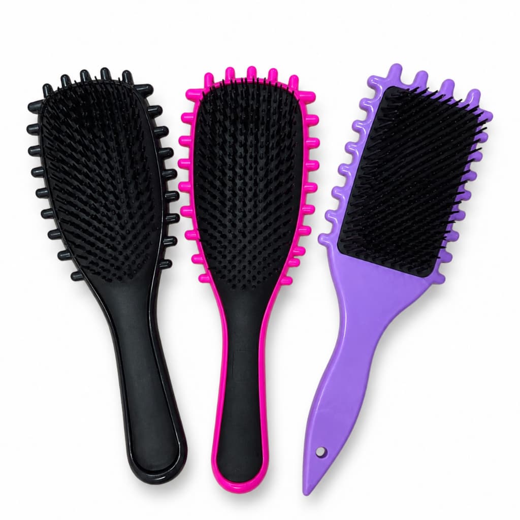 Kit Escova Finalizadora de Cachos Pente  Onda Definição para Cabelo Cacheado Anti Frizz Profissional