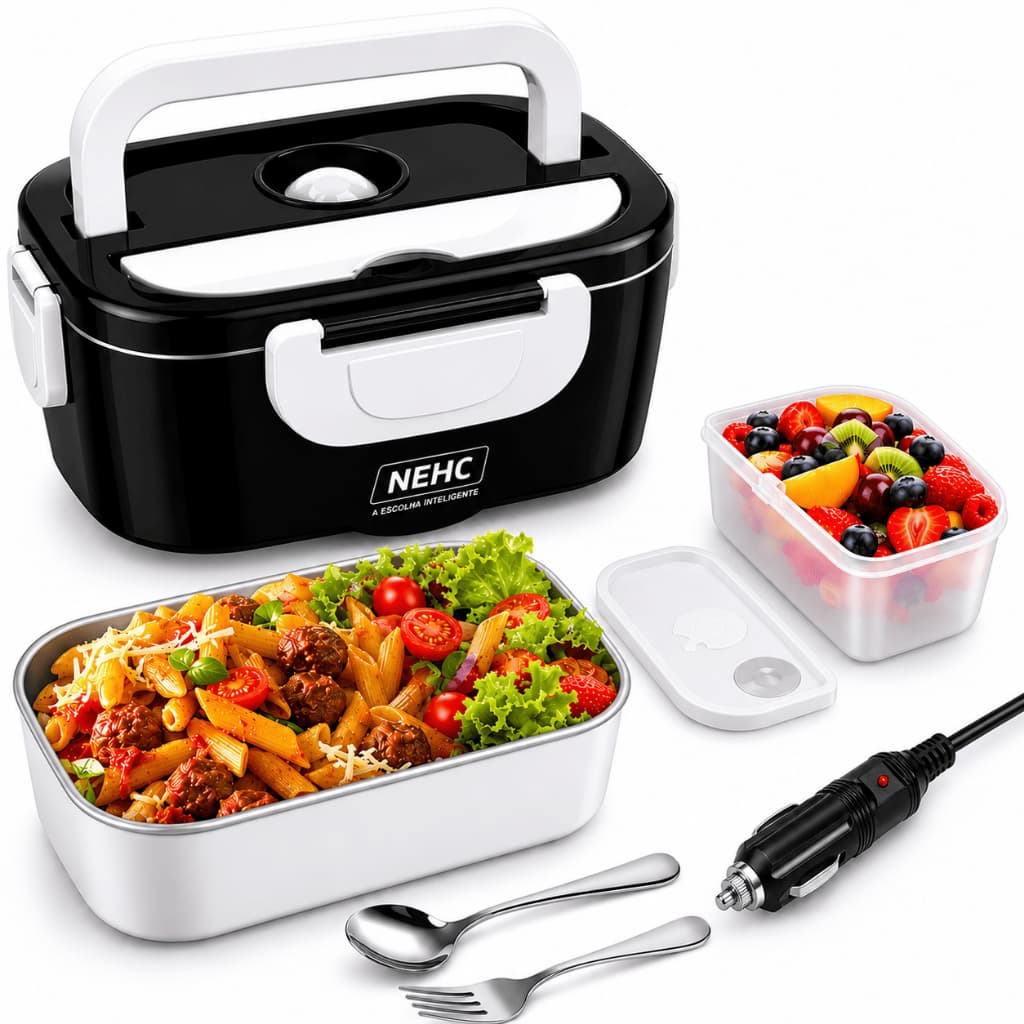 Marmita Elétrica Gourmet alimentos Automotivo Carro Uber táxi 12V