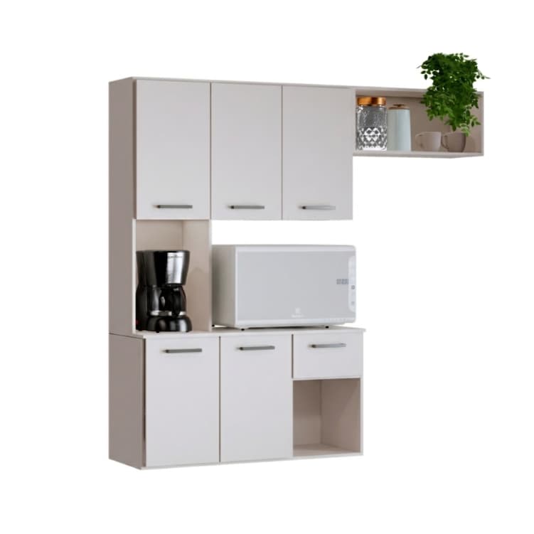 Armário Vulcano Organizador Cozinha Área Gourmet Multiuso Nichos Decorativos Branco Moderno