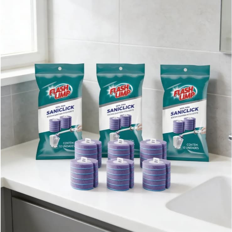 Kit Refil Escova Sanitária Descartável Sanitizante Para Escova Sanitária Sanclick