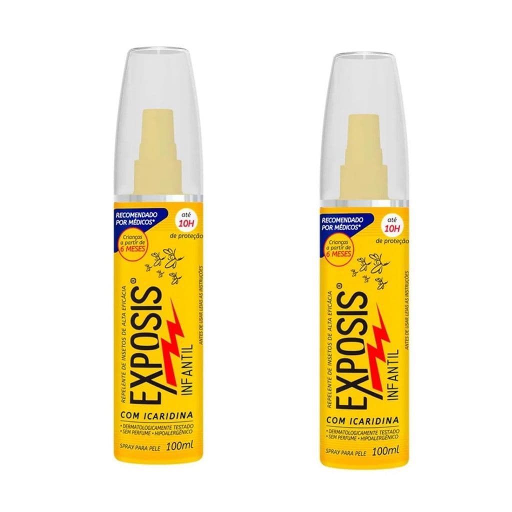 Kit 2 Repelente Exposis Infantil Spray 100ml Proteção Contra Mosquito Dengue Zika Crianças