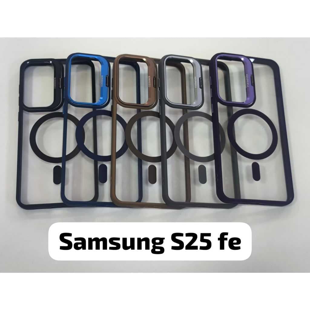 CAPINHA MAGNÉTICA TRANSPARENTE COM MEGSAFE SAMSUNG S25FE +LENTE DE CAMERAS PREMIUIM LUXO SOFISTICADA
