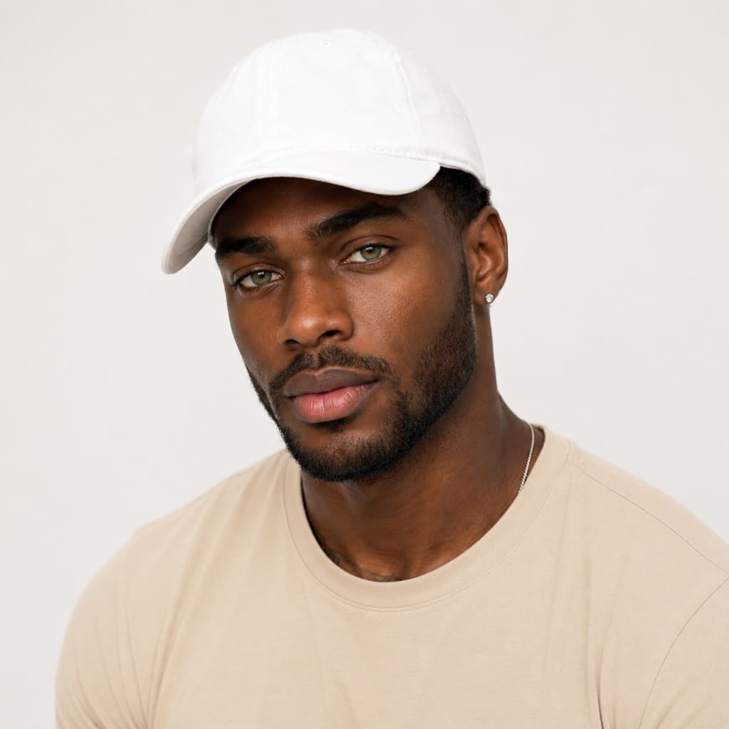 Boné Aba Curva Resina Brim Algodão com regulagem Fivela Branco