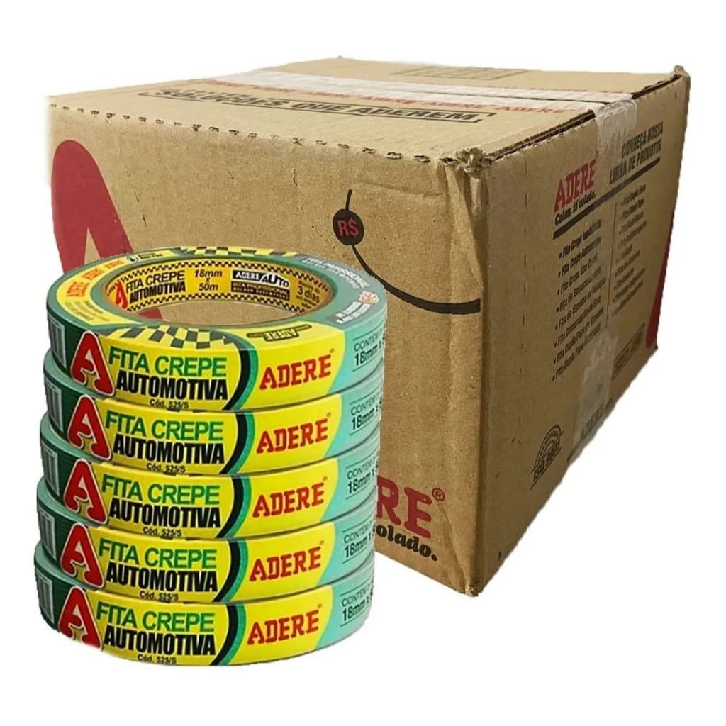 Fita Crepe Automotiva Verde 18 Mm X 50 M - 32 Unidades Adere