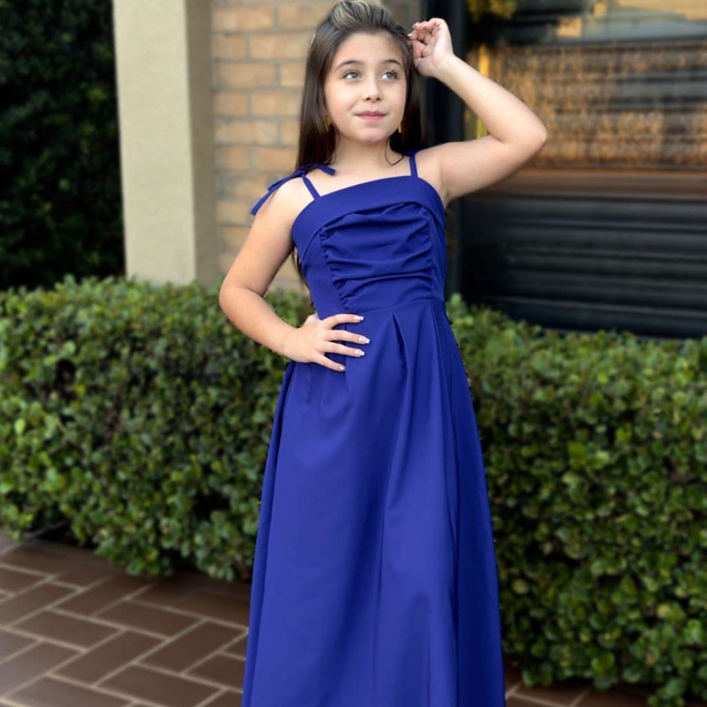 Vestido Longo Infantil Festa Menina Princesa Alça Regulável  do 10 ao 16