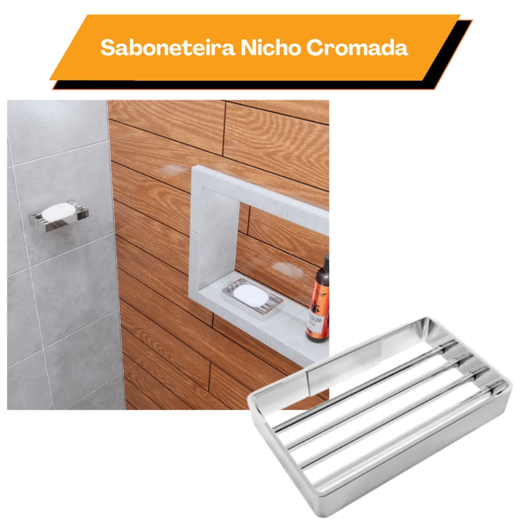 Saboneteira em metal para nicho