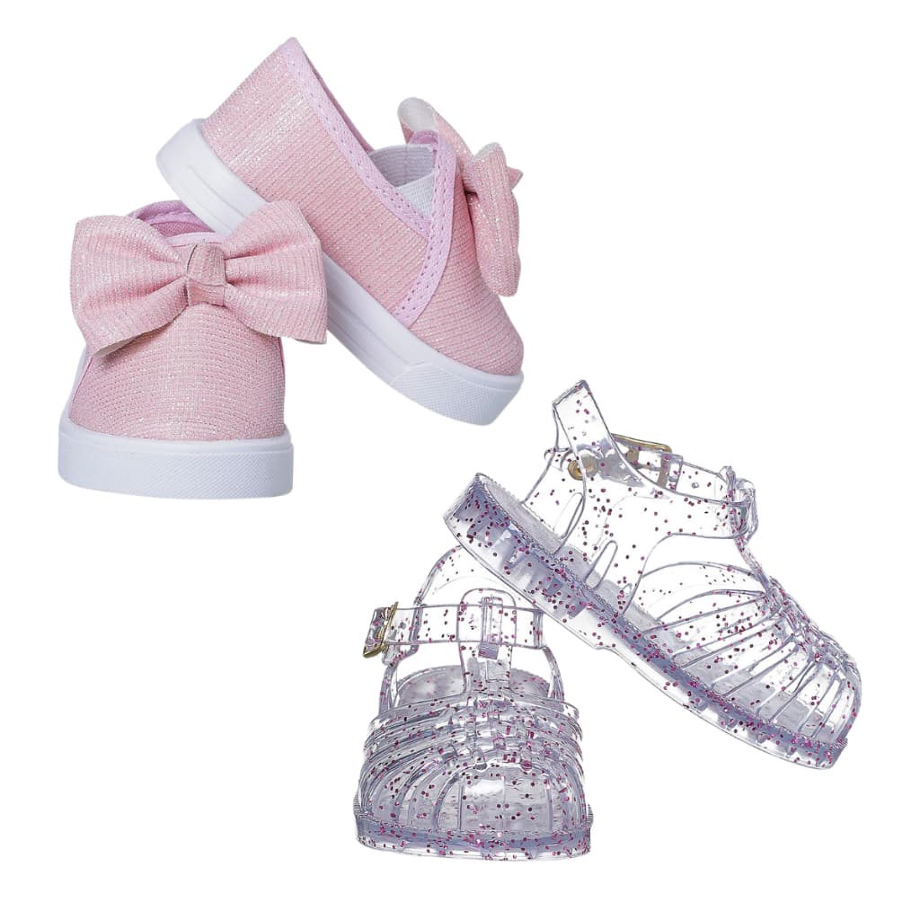Kit 2x Calçados Infantis Femininos Menina Melissinha + Tênis Slip On Iate Confortável