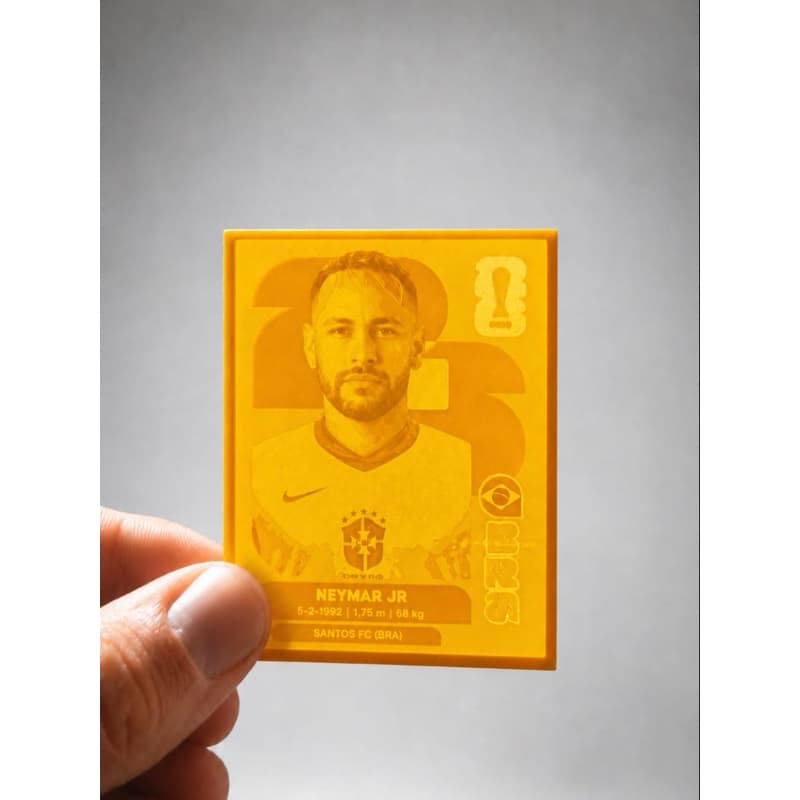 Figurinha 3D Neymar, Messi, Cristiano Ronaldo, Mbappé, Lamine Yamal, Bellingham, Haaland e Vozinha